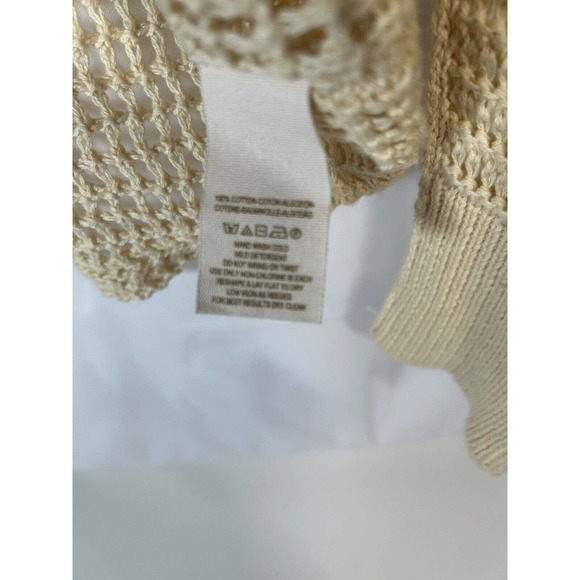 We the Free Sweater cream petite small Long Sleeve Loose Knit BoHo Free People - Picture 3 of 5